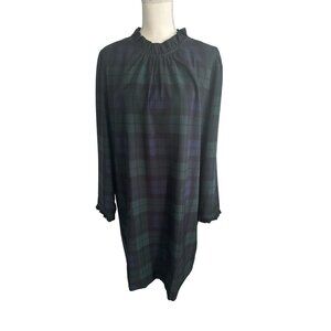 J CREW Holiday Plaid Long Sleeve Dress Size 18 NEW with tags
